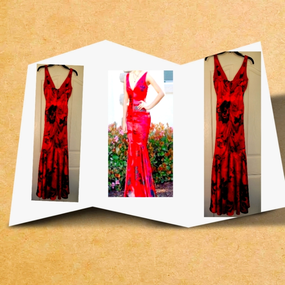 Red vibrant gown